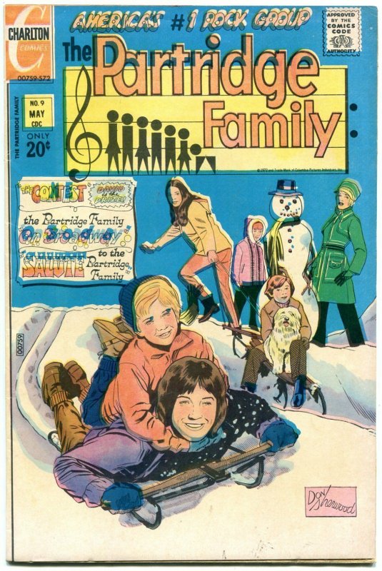 PARTRIDGE FAMILY #9 1972-CHARLTON TV COMIC VF