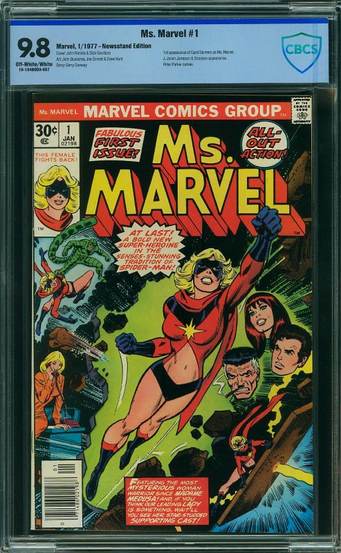 MS MARVEL #1 CBCS 9.8 (1st Carol Danvers as Ms. Marvel) 1977