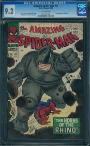 Amazing Spider-Man 41 CGC 9.2  1st Rhino