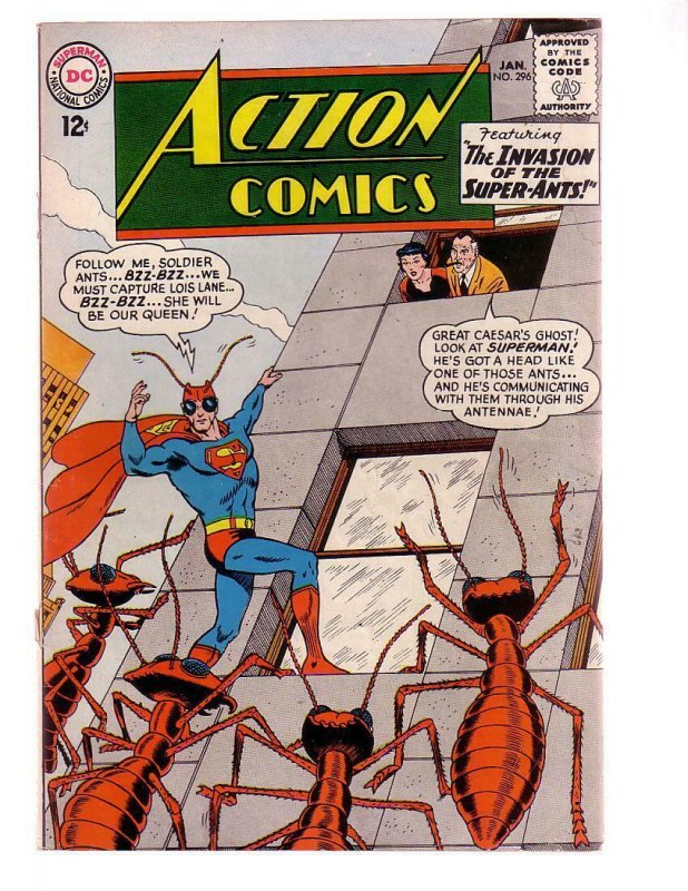 ACTION COMICS #296 1963-SUPERMAN-ANT COVER-D-C COMICS-very good minus VG-