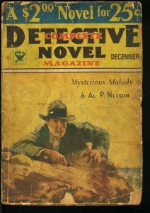 COMPLETE DETECTIVE NOVEL 1933 DEC-PARKHURST COVER G-