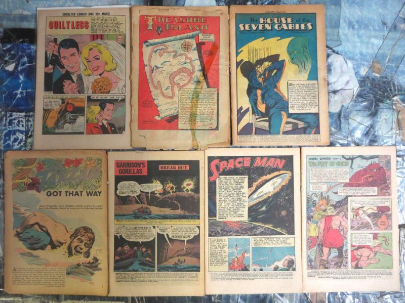 Coverless Comics Lot #7 - 7 books ADVENTURE 1960s vintage Classics Ill. lot VG/+