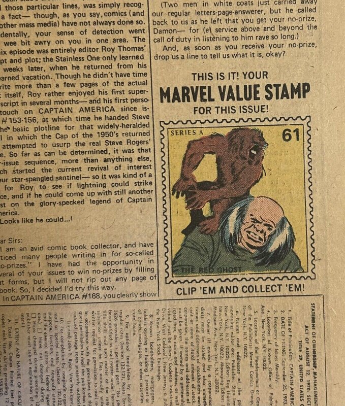 Captain America + Falcon #173 VF Includes MVS 1974