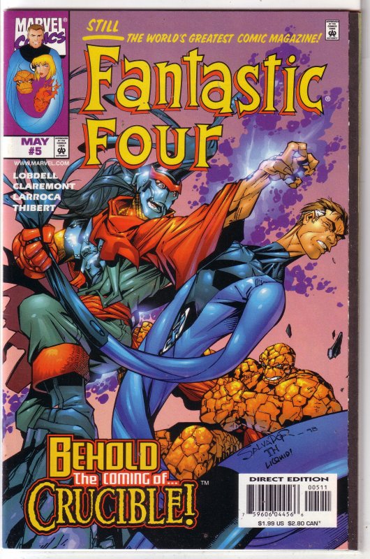 Fantastic Four (vol. 3, 1998) # 5 VF Lobdell/Claremont/Larroca, Crucible