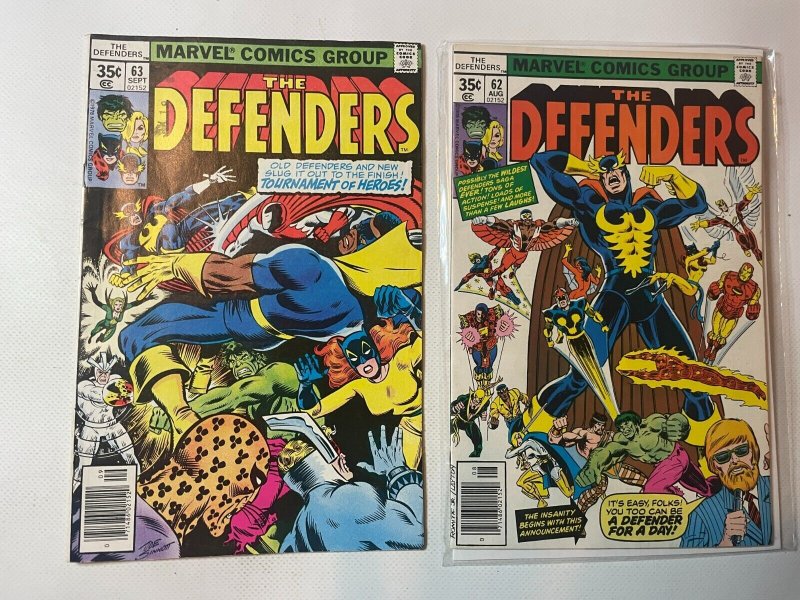 Lot Of 3 Comic Books Marvel The Defenders #62 63 64 Hulk Falcon 50 SM8