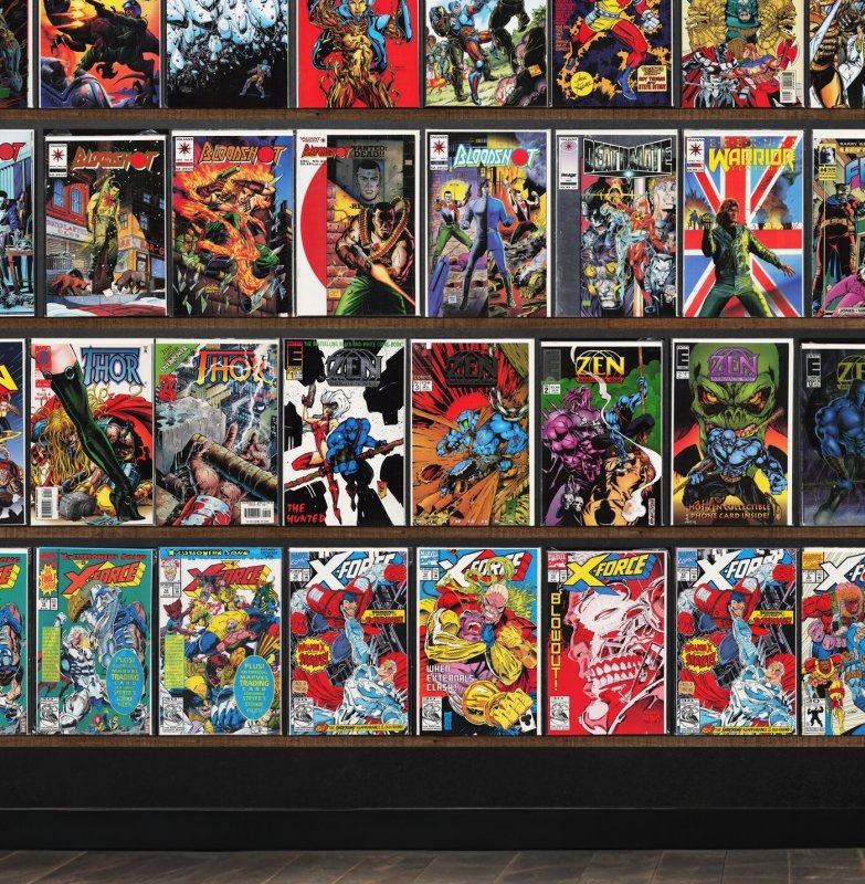 Huge Lot 150+ Comics with X-Force, X-Factor, Bloodshot, Rai, Armorines & More!