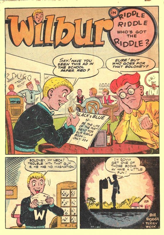 WILBUR COMICS #5 (Summer 1945) 5.5 FN- 1st Appearance of KATY KEENE! Teen Humor!