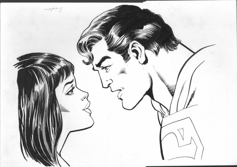 Superman-Lois Lane-Unpublished Portrait-Original Art 1980's-Dick Diordano-FN