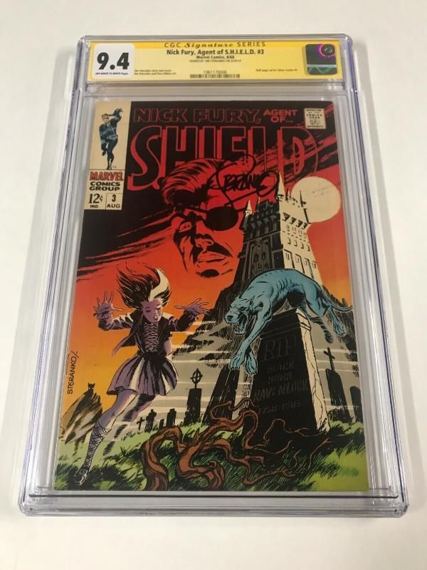 Nick Fury 3 Agent Of Shield Cgc 9.4 Ow/w Pages Ss Signature Series Jim Steranko