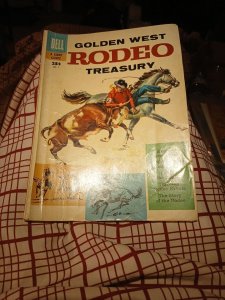 Golden West Rodeo Treasury #1 painted cover 1957 Dell Giant Comics Silver Age