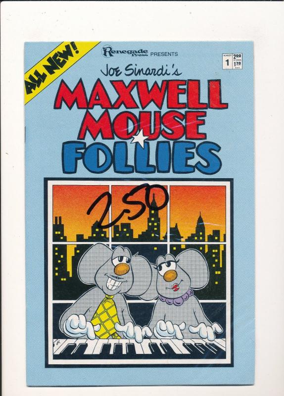 Renegade Press Comics - LOT- MAXWELL MOUSE FOLLIES #1-3,  VERY FINE (SIC244)