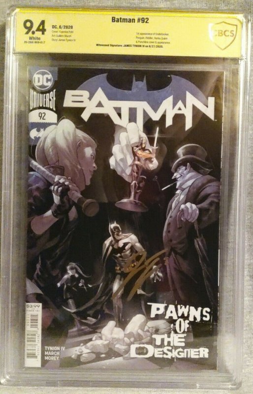 Batman #92 CBCS 9.6 First Print James Tynion IV Sign - 1st Full Punchline