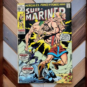 Sub-Mariner #29 VG- (Marvel 1970) 1st Mtg HERCULES THE HUNTSMAN Buscema Art