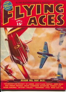 Flying Aces 4/1940-August Schomburg-hero pulp-McWilliams-FN-
