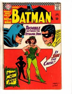 Batman #181 FN DC Silver Age Comic Book Pin-Up Intact Poison Ivy Robin Joker CR9