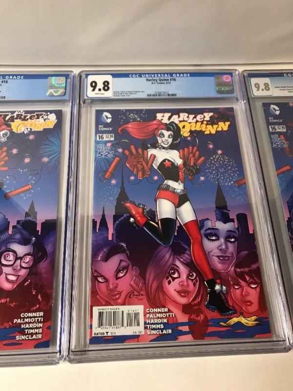 Harley Quinn 16 Cgc 9.8 Variant Set 1A 1C 1D Connecting Covers