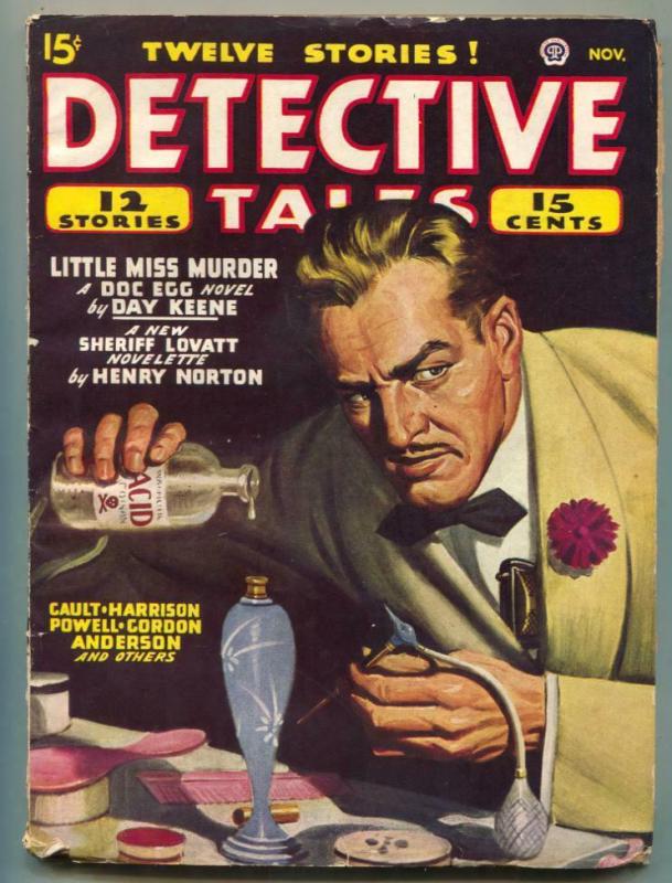 Detective Tales Pulp November 1946- Acid menace cover