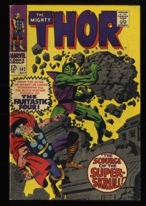 Thor #142 FN- 5.5 Scourge Super Skrull! Jack Kirby!
