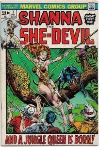 SHANNA THE SHE-DEVIL#1 FN/VF 1972 MARVEL BRONZE AGE COMICS 