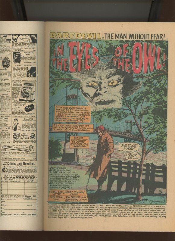 (1971) Daredevil #80: BRONZE AGE! WE COMBINE SHIPPING! (8.0)