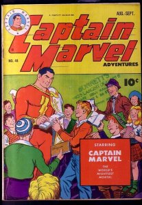 CAPTAIN MARVEL ADVENTURES #48-FAWCETT-RARE VG/FN 