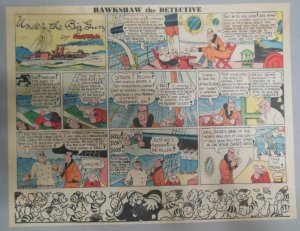 Hawkshaw The Detective Sunday Page Gus Mager from 9/18/1938 Size 11 x 15 inch