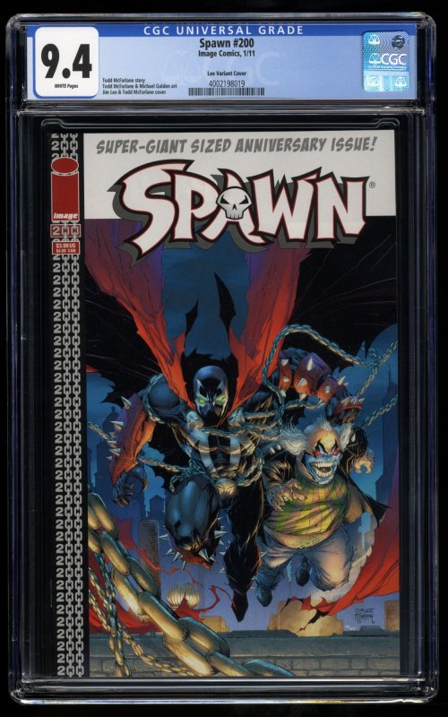 Spawn #200 CGC NM 9.4 White Pages Jim Lee Variant