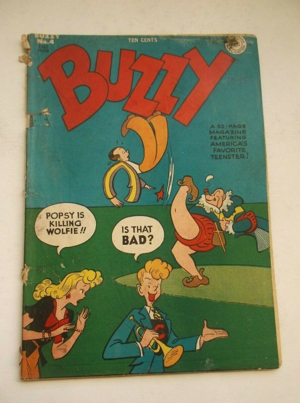 DC: BUZZY #4, RARE GOLDEN AGE COMIC, COMPLETE/GREAT READING COPY, 1945, GD-!!!