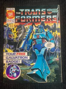 1987 THE TRANSFORMERS Marvel UK Comic Magazine #98 FVF 7.0 with Galvatron Badge!