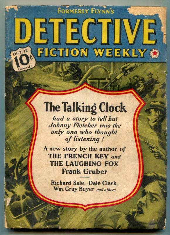 Detective Fiction Weekly Pulp October 12 1940- Talking Clock- French Key