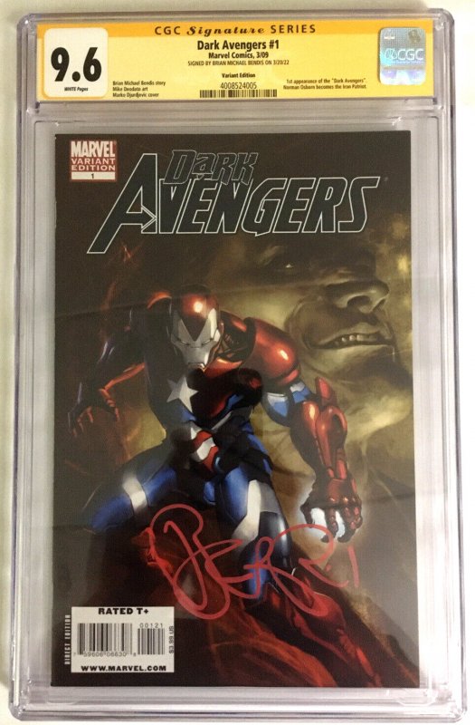 1ST IRON PATRIOT Dark Avengers #1 1:20 Djurdjevic Variant CGC SS 9.6 NM+ MCU