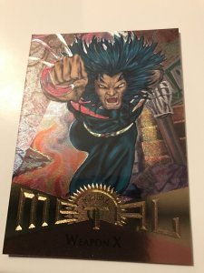 WEAPON X #9 card : Marvel Metal 1995 Fleer Chromium; NM/M X-Men Wolverine, base