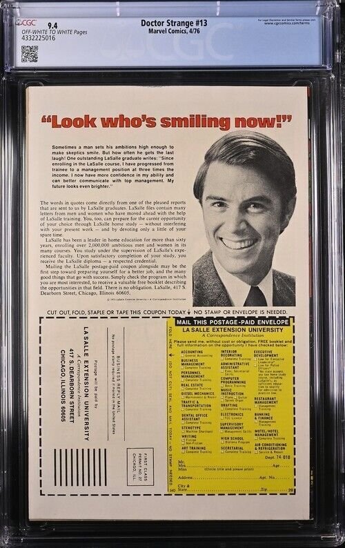 DOCTOR STRANGE #13 CGC 9.4 GENE COLAN TOM PALMER