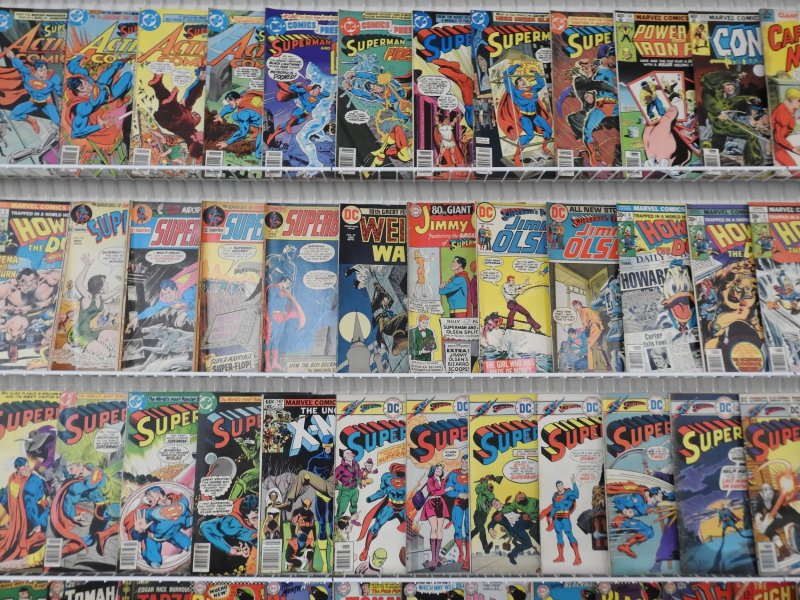 Huge Lot of 190+ Comics W/ Action Comics, Howard the Duck, Blackhawk! Avg. FN!