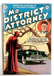 Mr. District Attorney #39 - 1954  HOODED SKELETON HITCH-HIKES on cover  Fine-