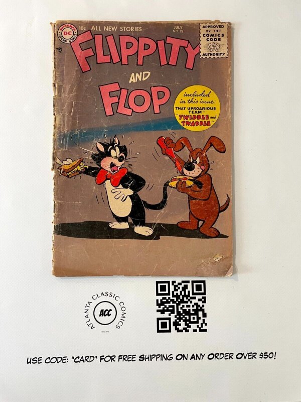 Flippity & Flop # 28 GD DC Golden Age Comic Book Funny Animal Cat Dog 15 J883