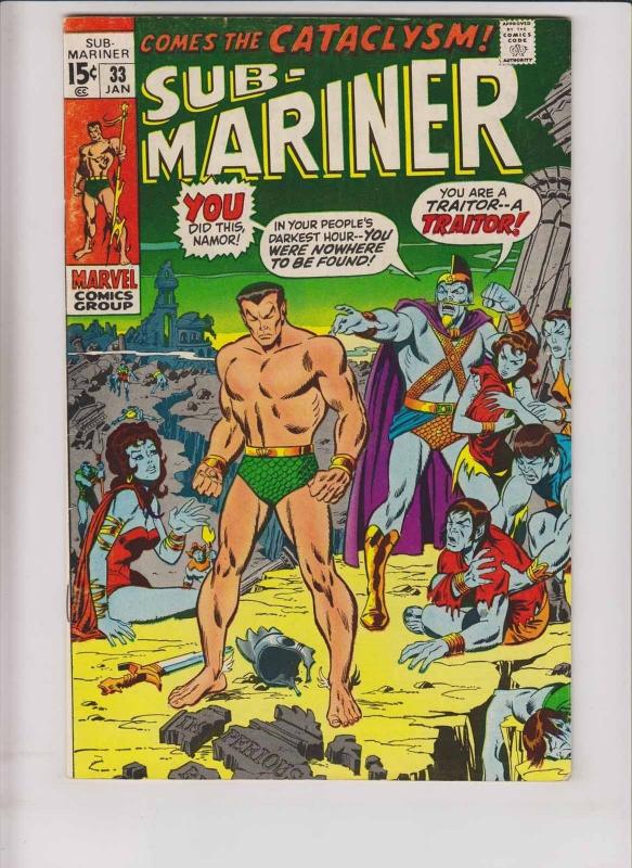 Sub-Mariner #33 FN+ january 1971 - 1st modern appearance of namora - bronze age