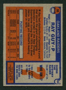 1976 Topps Ray Guy #50 NM-MT