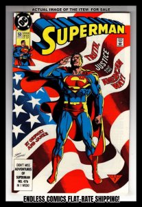 Superman #53 (1991) AMERICAN FLAG Cover! Jerry Ordway!  / EBI#1