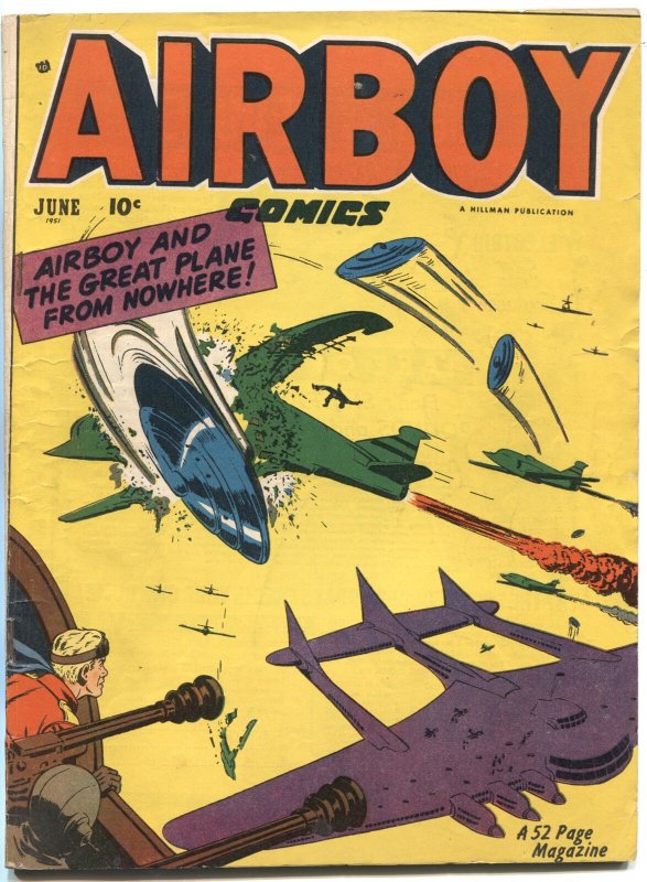 AIRBOV VOL 8 #5-1951-HEAP-FLYING SAUCER AIR WAR COVER-HILLMAM PUBS-RARE