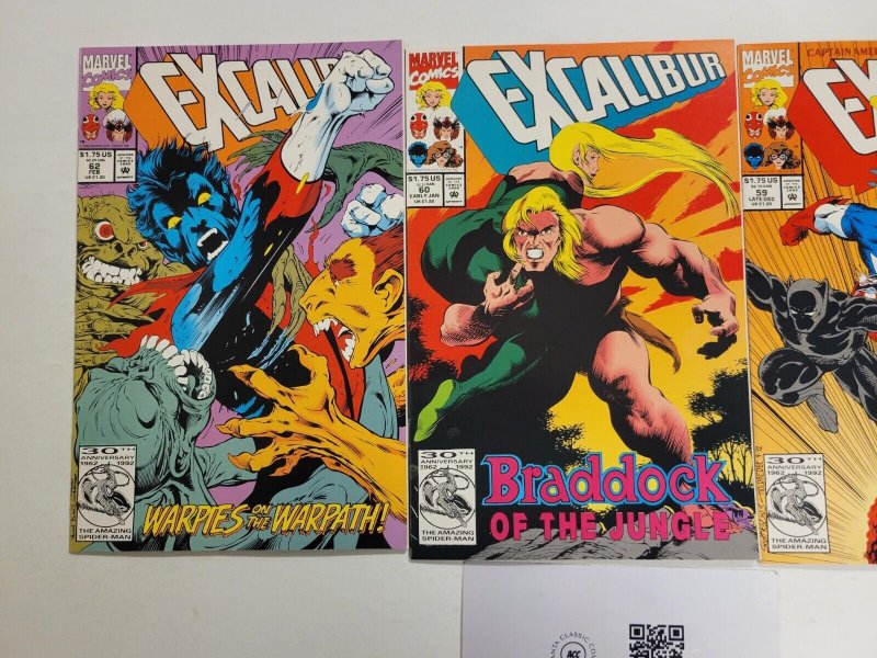 3 Excalibur Marvel Comic Books #59 60 62 110 TJ9