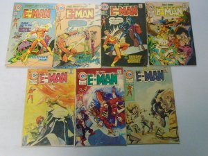 E-Man comic lot 7 different avg 5.0 VG FN (1973-75 Charlton)