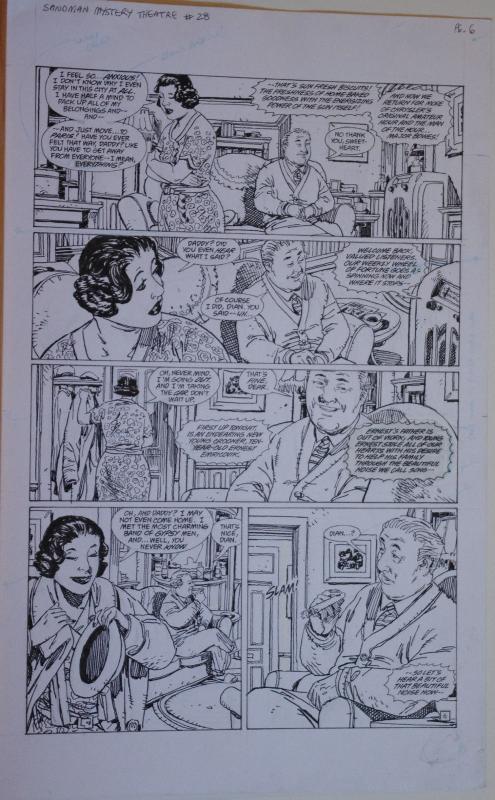 GUY DAVIS original art, SANDMAN MYSTERY THEATRE #28, pg 6, 12x19, 1995