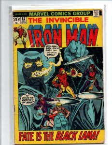 The Invincible Iron Man #53 - 1st Black Lama - 1972 - Very Good