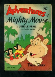 ADVENTURES OF MIGHTY MOUSE #5 1952-ST JOHN COMICS-JUNGLE PERIL-good/very good 