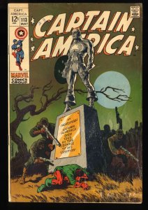Captain America #113 VG 4.0 Classic Steranko Cover!