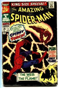 AMAZING SPIDER-MAN ANNUAL #4 comic book-Marvel 1967-HUMAN TORCH VG