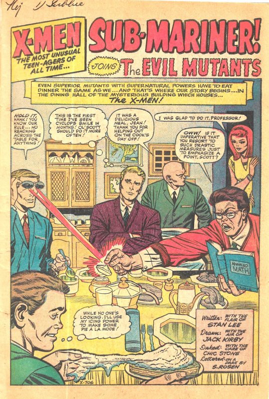 X-MEN #6 (July1964) 4.0 VG  ★ Big Crossover with Sub-Mariner! All Jack Kirby!