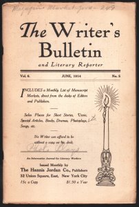 Writer's Bulletin 6/1914-Interesting feature on the magazine market-Pre-WWI