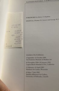 Nathan Oliveira, A survey exhibition 1957–1983, 1984